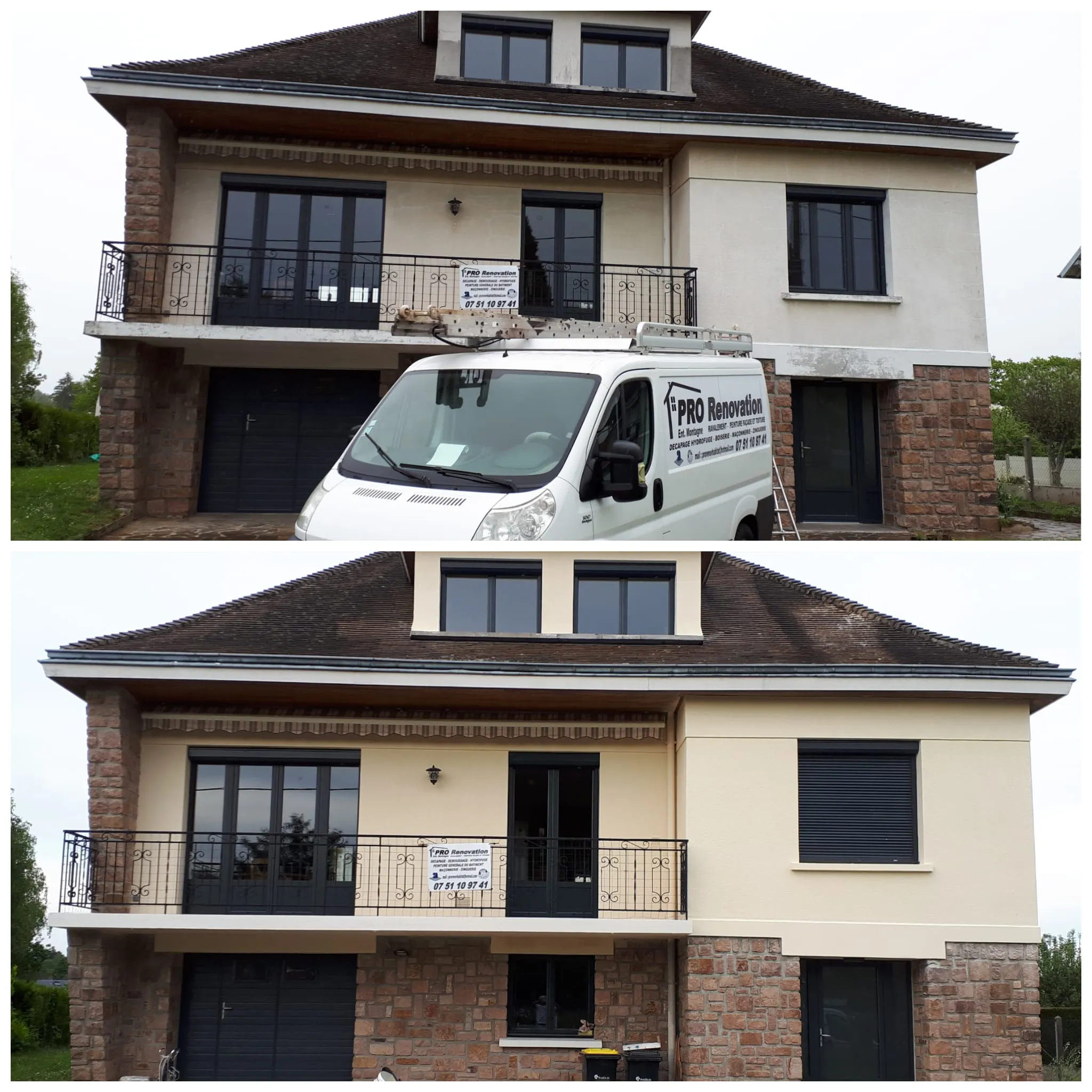 Ravalement par enduit projeté ou crépi en Corrèze, réalisation Pro Rénovation (photo 3)
