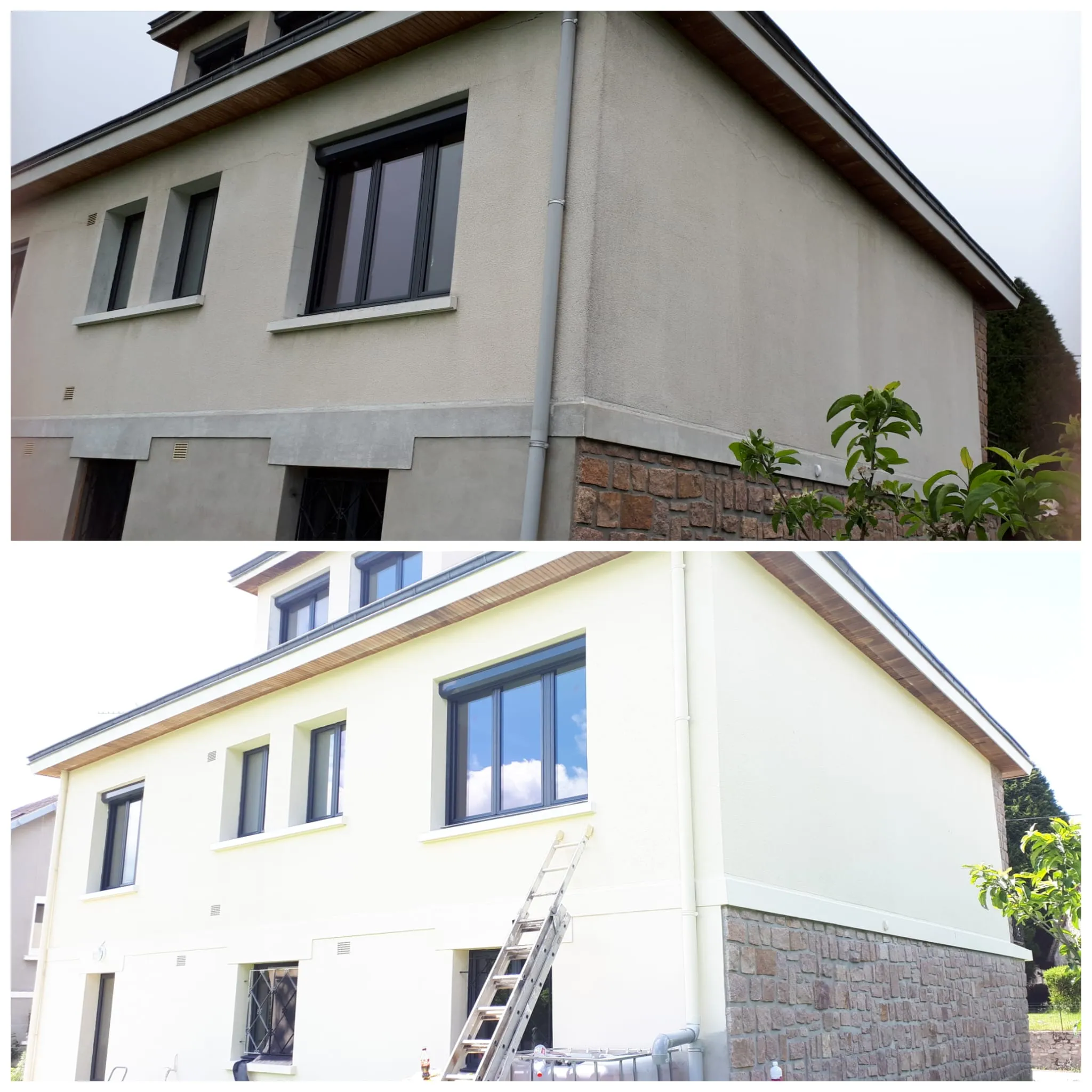 Ravalement par enduit projeté ou crépi en Corrèze, réalisation Pro Rénovation (photo 2)